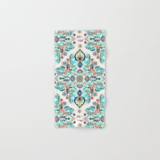 Modern Folk in Jewel Colors Hand & Bath Towel