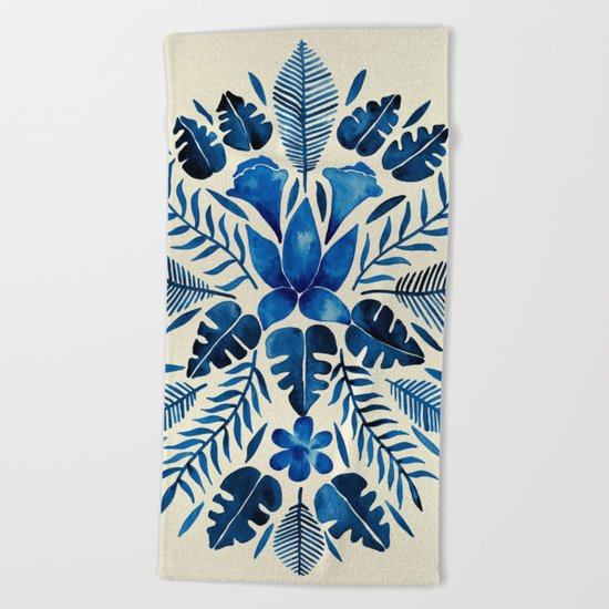 Tropical Symmetry – Navy Beach Towel