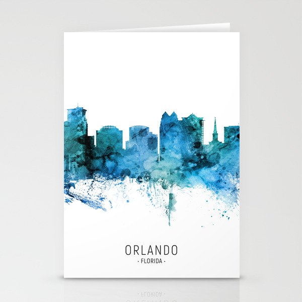Orlando Florida Skyline Stationery Cards