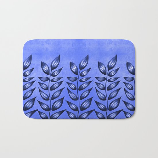 Blue Plant With Pointy Leaves Bath Mat