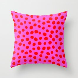 Keep me Wild Animal Print - Pink with Red Spots Throw Pillow