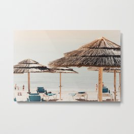 Straw Beach Umbrellas - beach print - ocean sea - travel photography by Ingrid Beddoes Metal Print | Beachprint, Beach, Sea, Photo, Artprint, Sunshine, Interiordesign, Ingridbeddoes, Vacation, Curated 