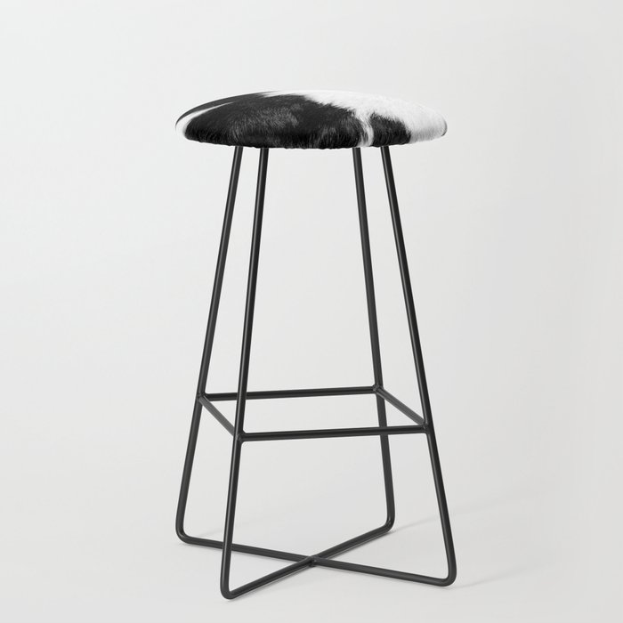 Minimal Southwestern Cowhide in Black and White Bar Stool