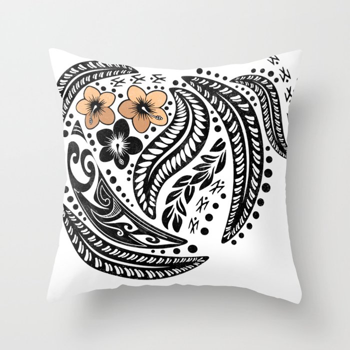 Polynesian Tribal Throw Pillow