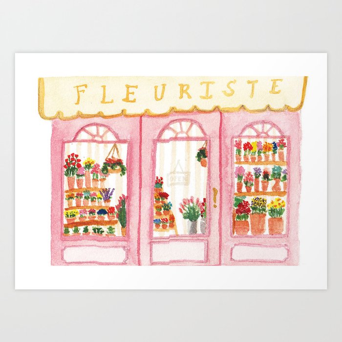 Flower Shop painting Art Print