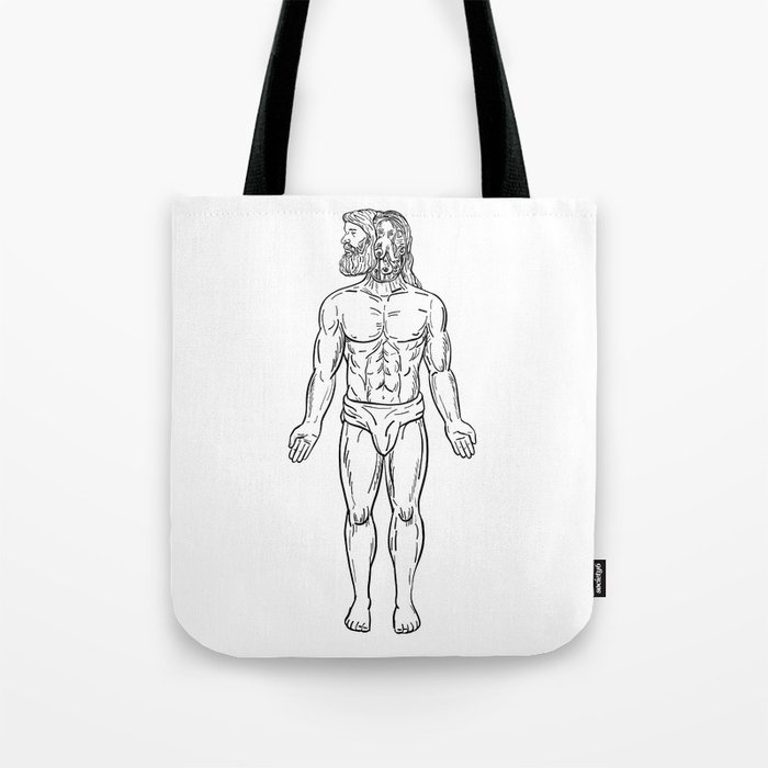 Alien Octopus Inside Head Of Human Drawing Black And White Tote Bag By Patrimonio Society6
