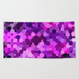 Purple Octagons Beach Towel
