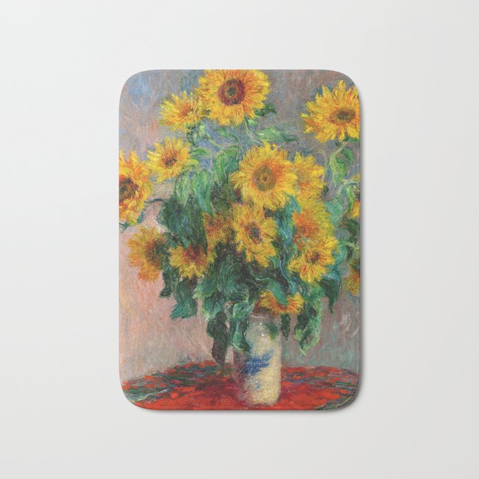 Claude Monet - Bouquet of Sunflowers Bath Mat