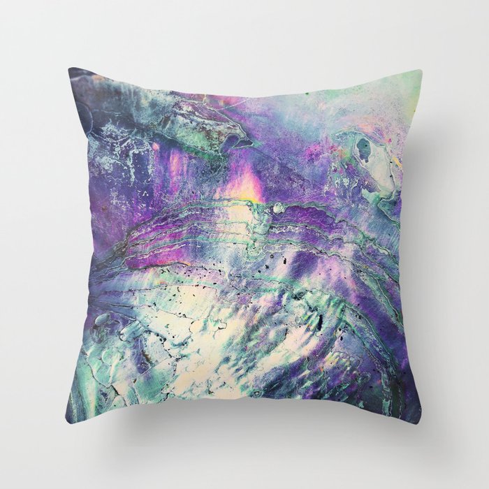 Abstract Purple Abalone Shell Throw Pillow