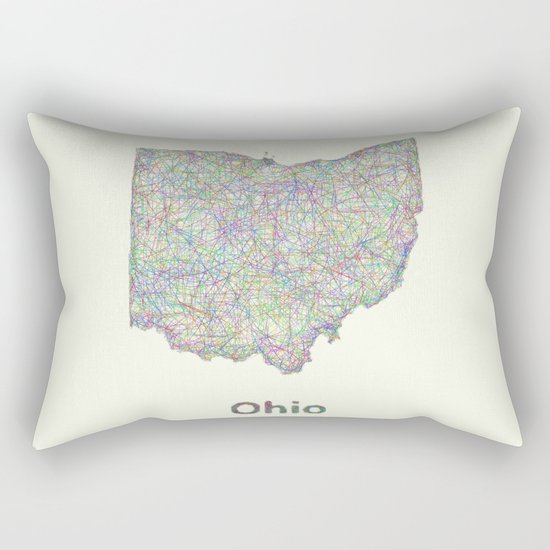Ohio map Rectangular Pillow
