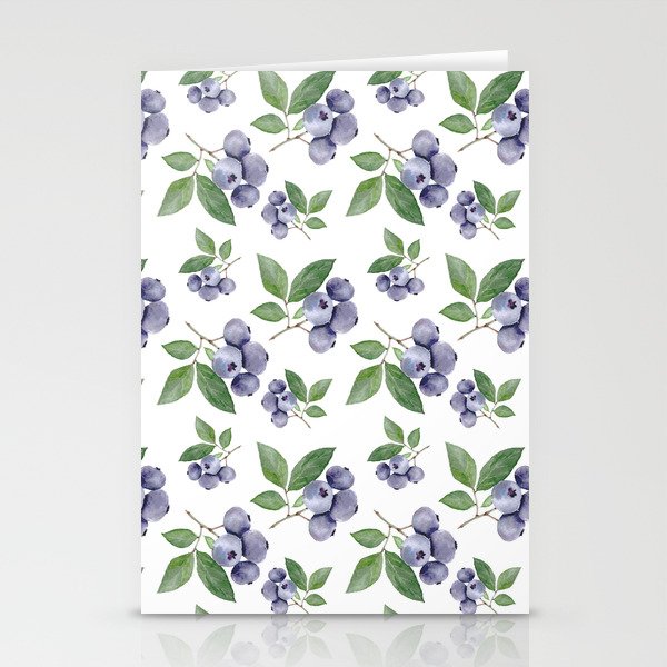 Watercolour blueberry pattern #s1 Stationery Cards