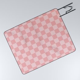Pastel Pink Mini Checkers Picnic Blanket