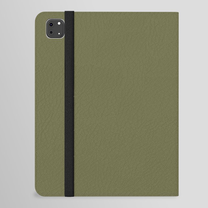 Deep Olive Green solid color modern abstract pattern  iPad Folio Case