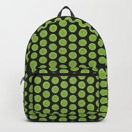 Green Citrus Lime Slices on Black Backpack | Freshlysqueezed, Painting, Joanandrose, Cocktailhour, Housewarminggift, Limes, Recipeprint, Veganprint, Limegreenpattern, Fruitandvegart 