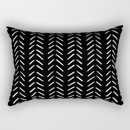 Minimalist Hand Drawn Herringbone Pattern (white/black) Rectangular Pillow