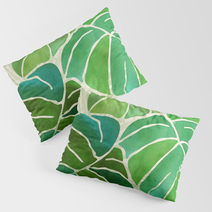 Tropical Plants Monstera Leaf Pillow Sham