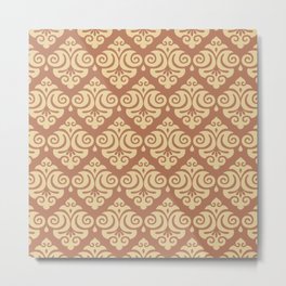 Victorian Gothic Pattern 534 Brown and Tan Metal Print