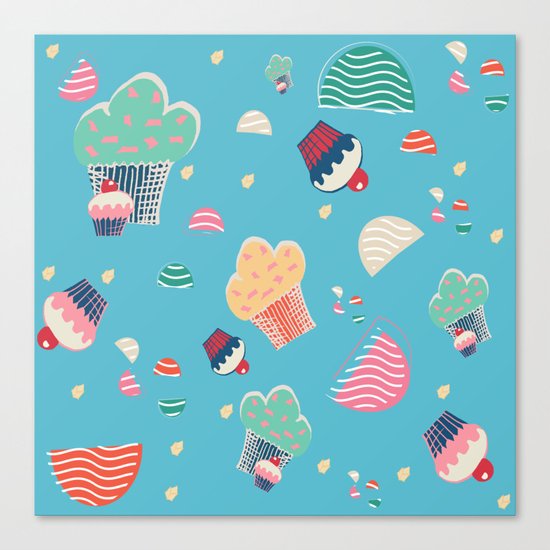 Cupcake blue Canvas Print