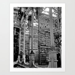 A Book Lover's Dream - Cincinnati Public Library black and white photographs / black and white photo Art Print