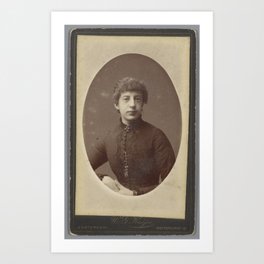 Portrait of presumably an unknown man, WG Kuijer, c. 1862 - c. 1899 Art Print | Background, Mustache, Antique, Vintage, Nostalgia, Young, Caucasian, Suit, Portrait, People 