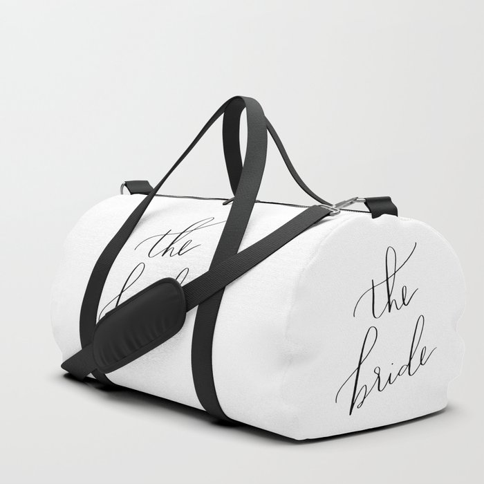 the bride Duffle Bag by SweetgrassPaperCompany Society6
