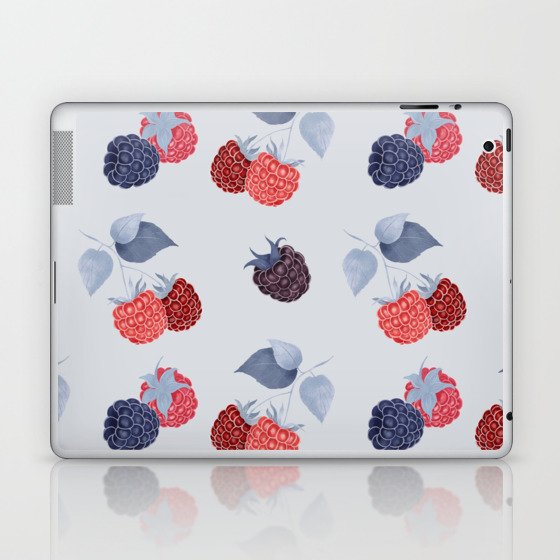 Strawberry Pattern with raspberries and blackberries Laptop & iPad Skin