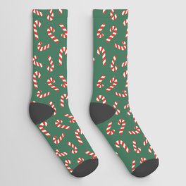 Candy Canes - Green Socks | Christmas Decor, Holiday Decor, Xmas, Graphicdesign, Candy Cane Pattern, Candy, Christmas, Red, Candy Cane, Red And Green 