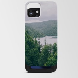 Rainy Mountain Landscape Photography | Green Hills with Forest Photo | Lake and Woods iPhone Card Case