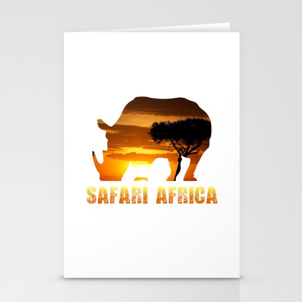Safari Africa Black Rhino Stationery Cards