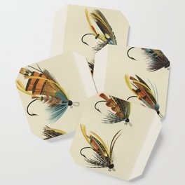 Salmon Fly Fishing - Salmon Flies Art Coaster