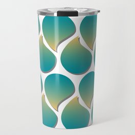 Sand and Sea Turquoise and Yellow Geometric Design Travel Mug