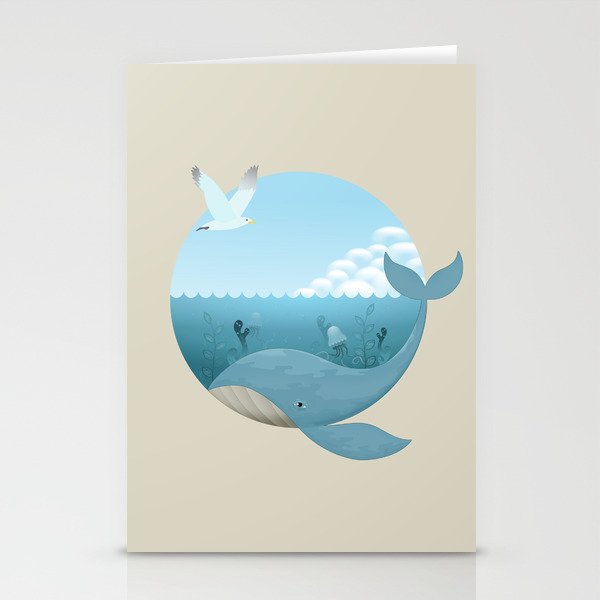 Whale & Seagull (US and THEM) Stationery Cards