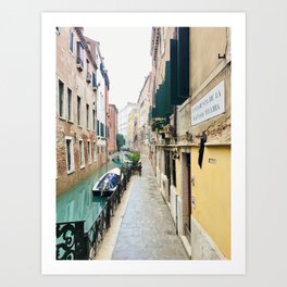 Yellow Canal in Venice Art Print