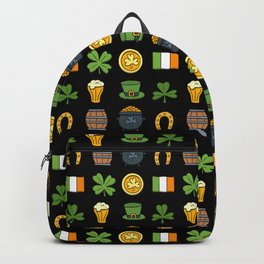 St Patricks day pattern Backpack | Leprechaun, Irish, Decorative, Harmony, Beard, Fantasy, Simply, Graphicdesign, Trifolium, Hat 