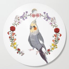 Cockatiel Wreath Cutting Board