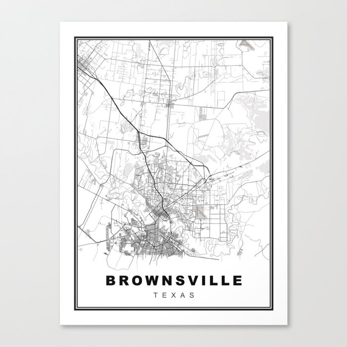 Brownsville Map Canvas Print