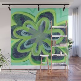 Flor oscuro y verde limon Wall Mural