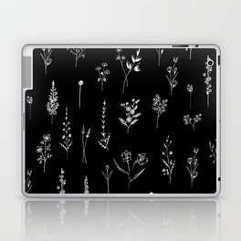 Black wildflowers Laptop Skin