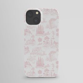 Toile de Jouy Vintage French Romantic Pastoral Baby Pink & White iPhone Case