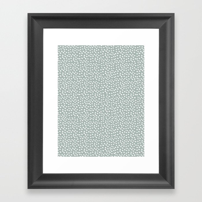 Sage dots Framed Art Print