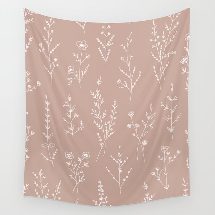 Blush New Wildflowers  Wall Tapestry