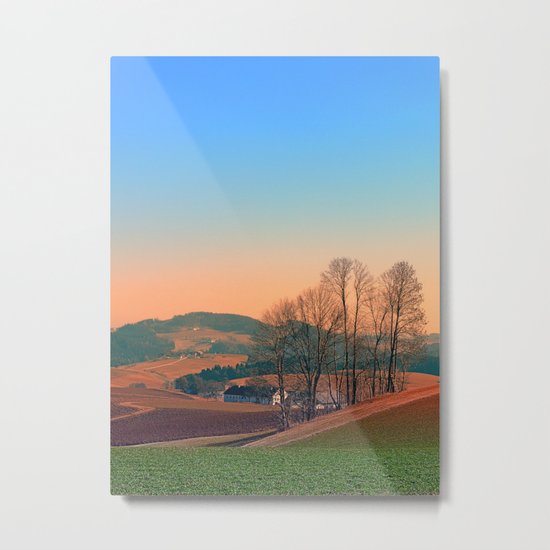 Trees, panorama and sunset | landscape photography Metal Print