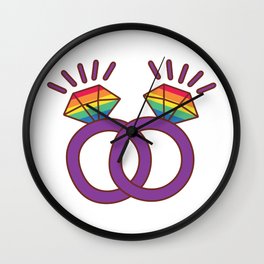 Rainbow Pride Diamonds Wall Clock
