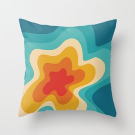 Colorful retro style swirl design 4 Throw Pillow