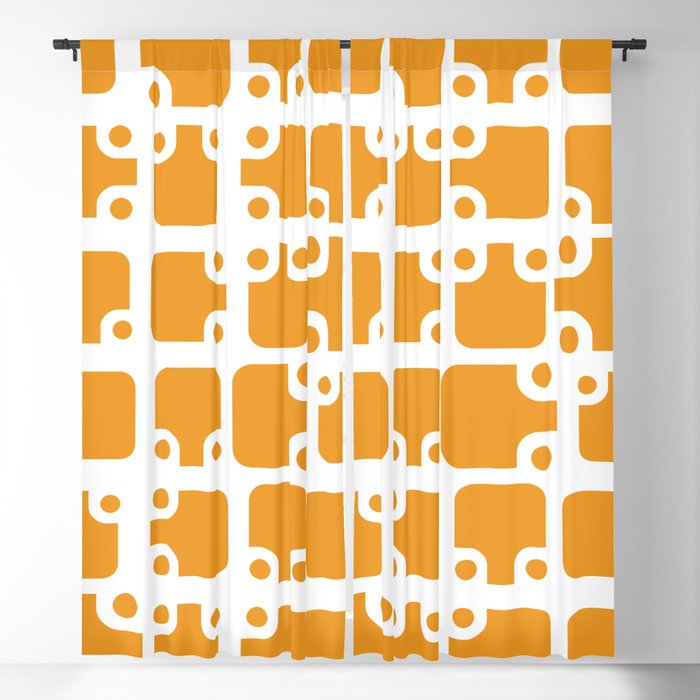 Mid Century Modern Abstract Pattern Orange 1 Blackout Curtain