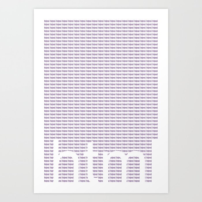 html typography - purple Art Print