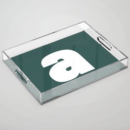 a (White & Dark Green Letter) Acrylic Tray