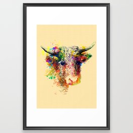 Hand drawn bull, cow, bison, buffalo head face portrait with horns. Colorful cattle painting sketch Framed Art Print | Bull, Painting, Bullhead, Cattle, Taurus, Face, Handdrawn, Head, Mammal, Livestock 