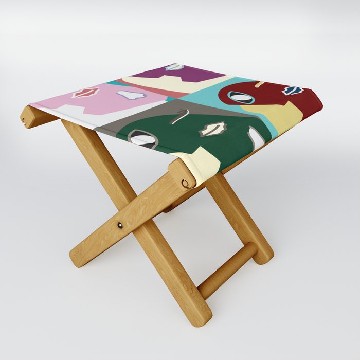 When I'm lost in thought patchwork 4 Folding Stool