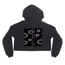 Purple White Starburst Pattern Retro Black Hoody